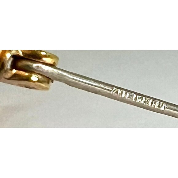 VTG Krementz Gold Overlay Angel Fish Green Gem eye maker signed twice 1.75" X 1" - Picture 4 of 9